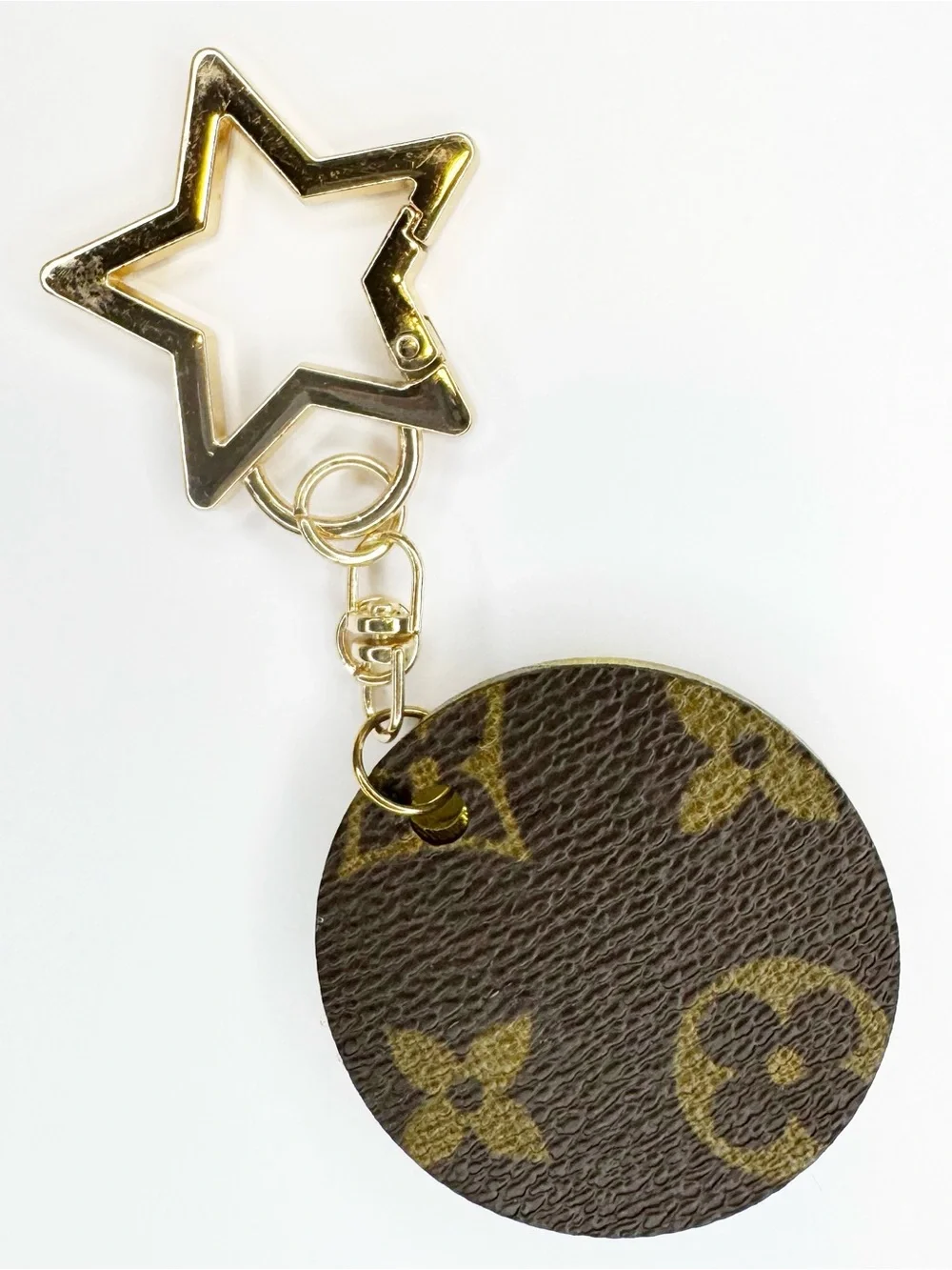 Glitter Bag Charm with Acrylic Front and Monogram Logo Back
